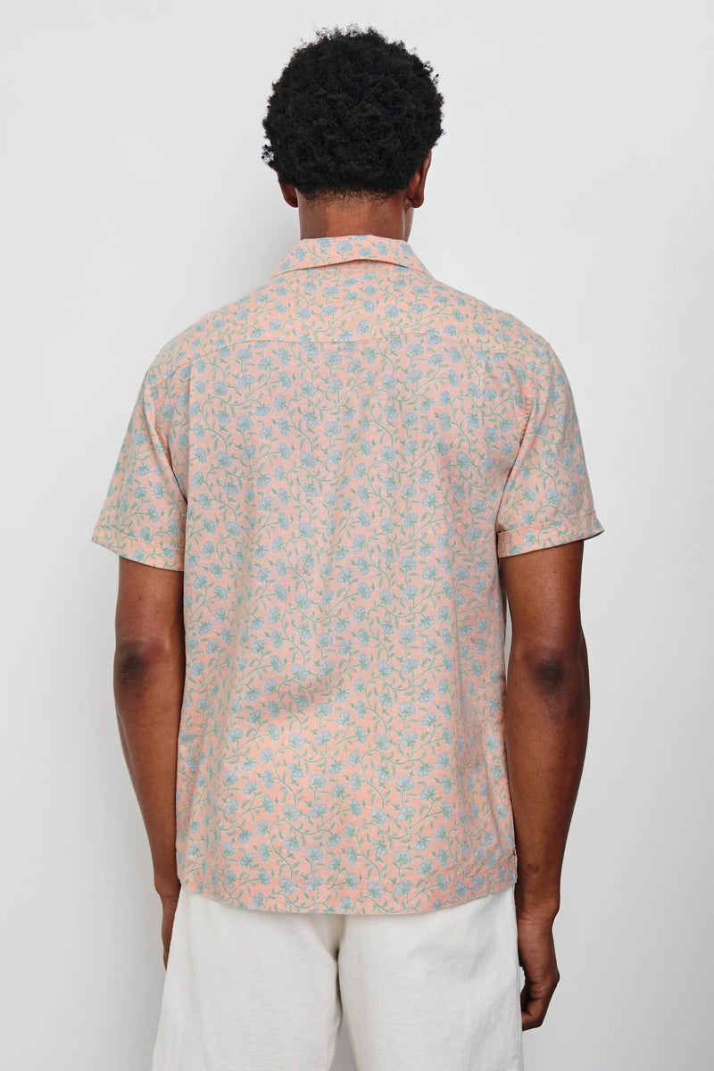 Wholesale,Rails, Rails Light Orange/Blue Floral Batik Blossom Print Shirt, Orange, Large-47-TagL