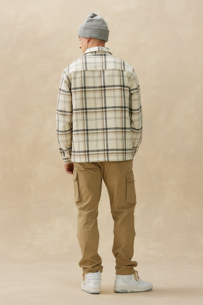 Wholesale,Kuwalla, Kuwalla Cream Plaid Brushed Flannel Shacket, Cream, Small-44-TagS