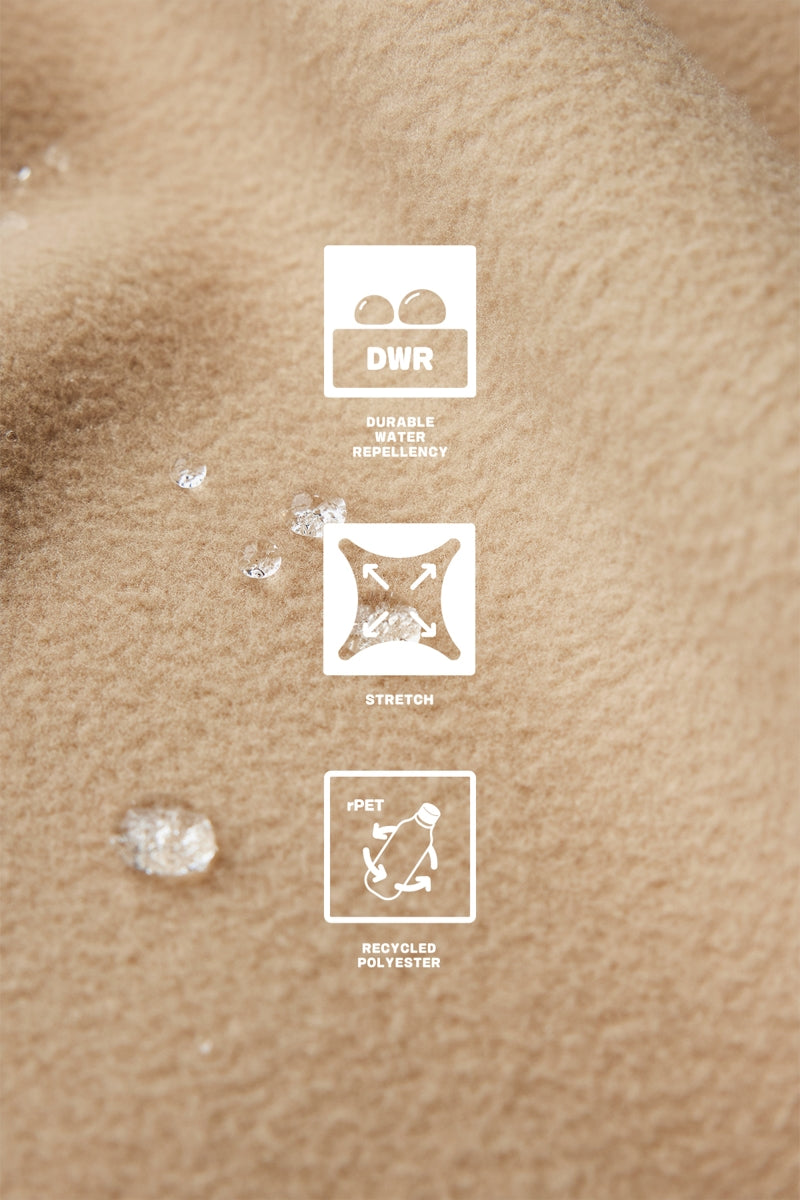 Direct From Brand,FYNE, FYNE Khaki Brushed Water-repellent Fleece Jacket, Tan, Medium-44-TagMLarge-46-TagLExtra Large-48-TagXL