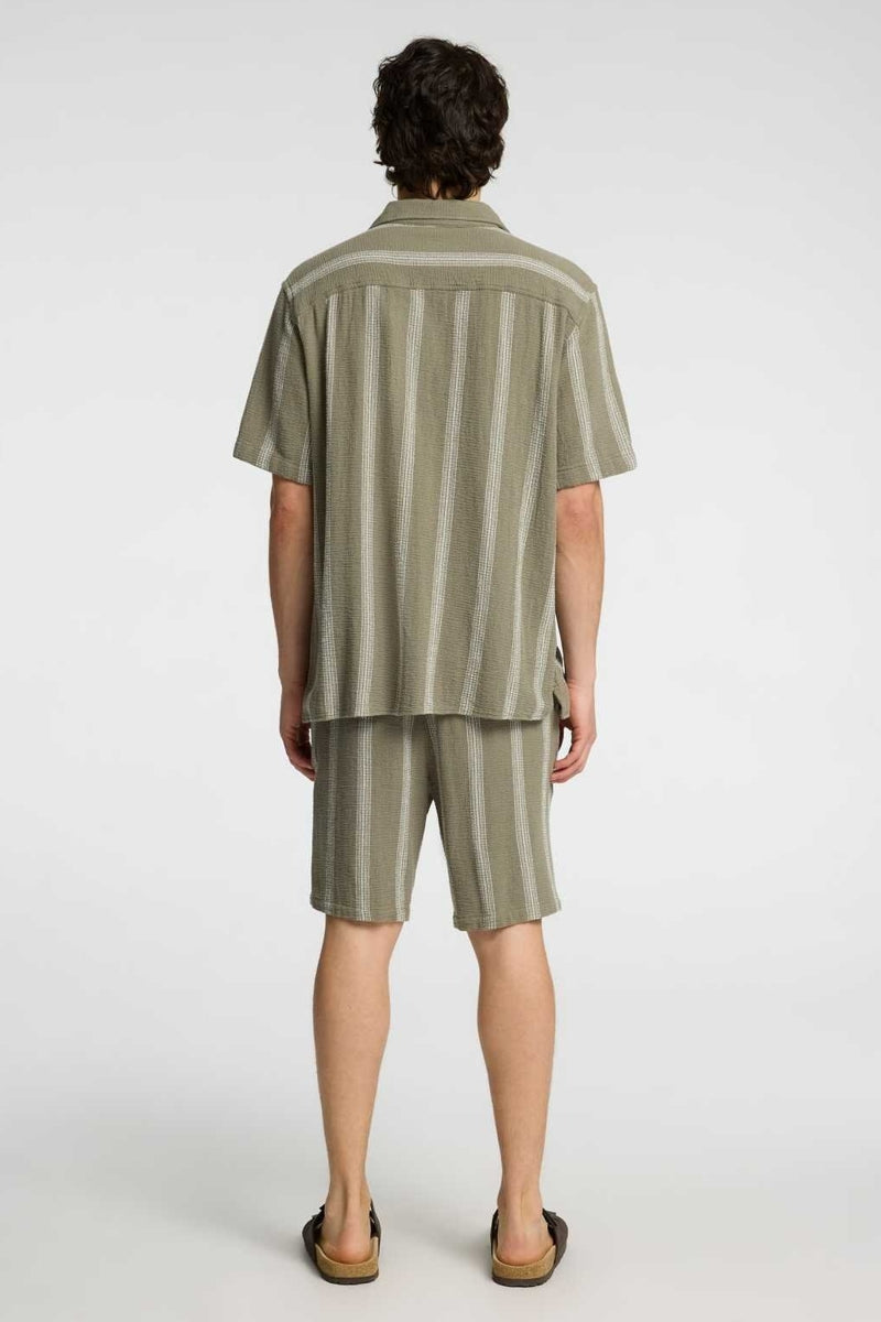 Wholesale,Selected Homme, Selected Homme Green with White Striped Textured Shirt, Green, Medium-46-TagM