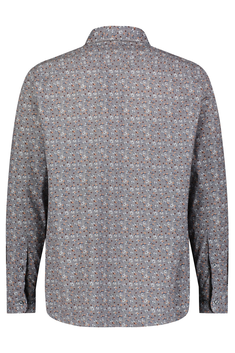 Luchiano Visconti Grey Multi Floral Printed Shirt