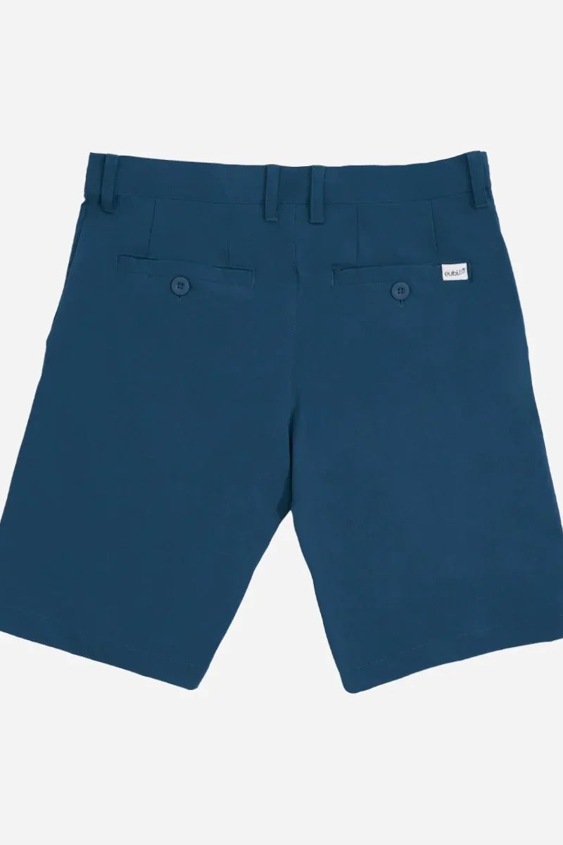 Eubi Steel Blue Golf 9" Shorts with Hidden Drawstrings