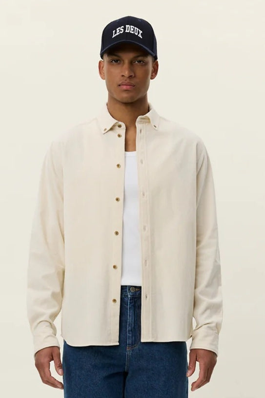 Wholesale,Les Deux, Les Deux Ivory Fine Pinwale Corduroy Overshirt, Cream, Extra Small-42-TagXS