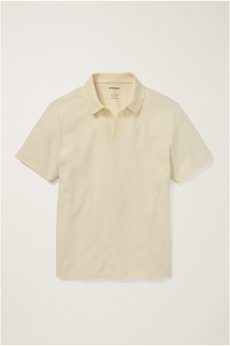 Wholesale,Bonobos, Bonobos Light Beige Waffle Textured Polo, Cream, Medium-42-TagMExtra Large-48-TagXLExtra Extra Large-50-TagXXLLarge-45-TagLSmall-42-TagS