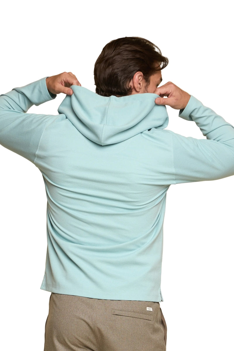 Wholesale,Fundamental Coast, Fundamental Coast Surf Blue Textured Henley Hoodie, Blue, Small-38-TagSMedium-41-TagMLarge-44-TagLExtra Large-47-TagXL