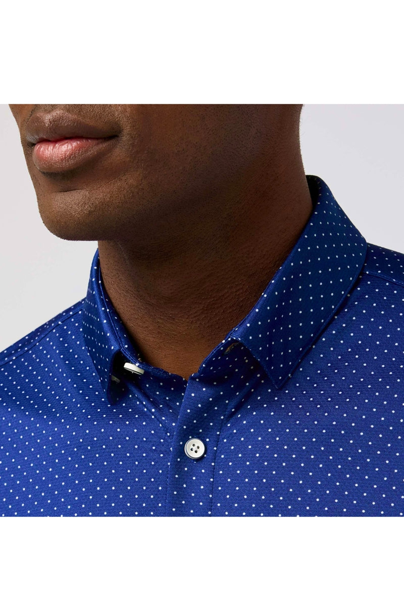 Wholesale,Mizzen + Main, Mizzen + Main Cobalt Dot Print No-Tuck Trim Shirt, Blue, Extra Extra Large-52-TagXXLSmall-41-TagSMedium-43-TagMLarge-46-TagLExtra Large-49-TagXL