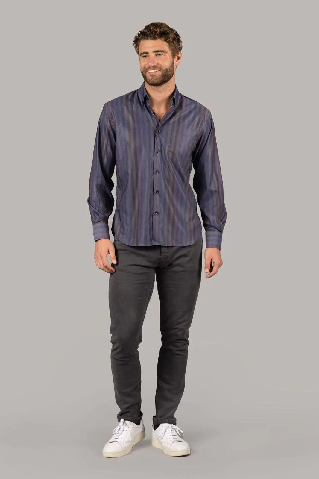 Wholesale,American Heritage, American Heritage Navy Striped Performance Stretch Shirt, , 