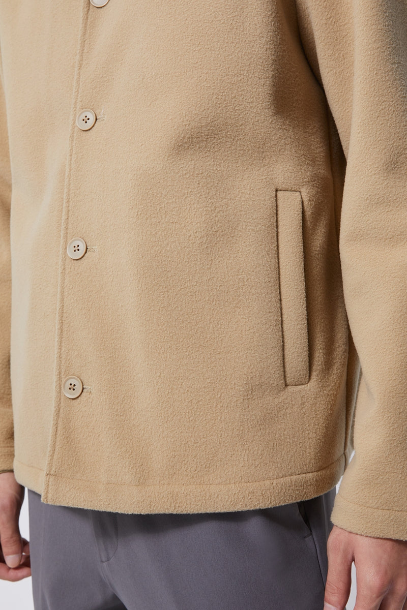 Direct From Brand,FYNE, FYNE Khaki Brushed Water-repellent Fleece Jacket, Tan, Large-46-TagL
