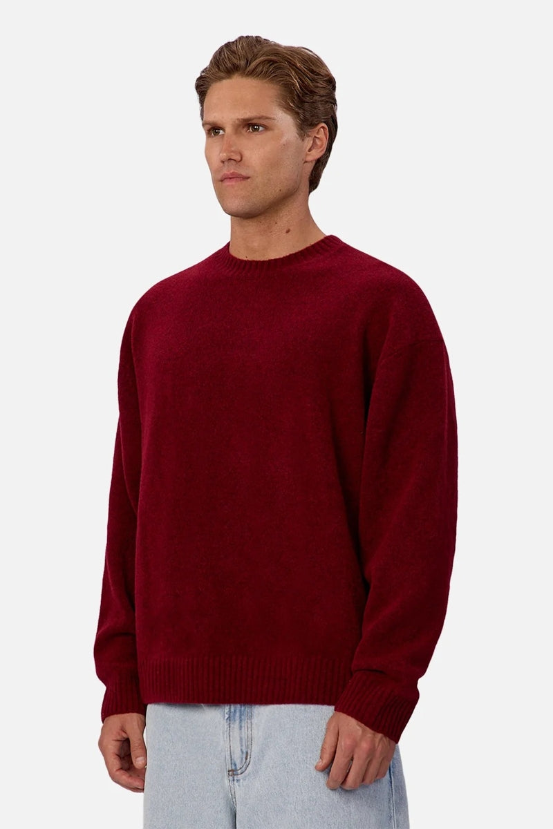Wholesale,INDUSTRIE AUSTRALIA, INDUSTRIE AUSTRALIA Burgundy Crewneck Sweater, Red, Large-50-TagL