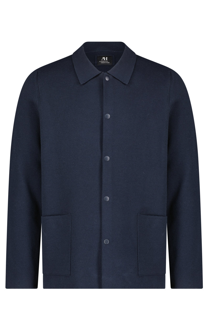 Wholesale,American Heritage, American Heritage Navy Birdseye Sweater Cardigan, Blue, Extra Large-46-TagXL
