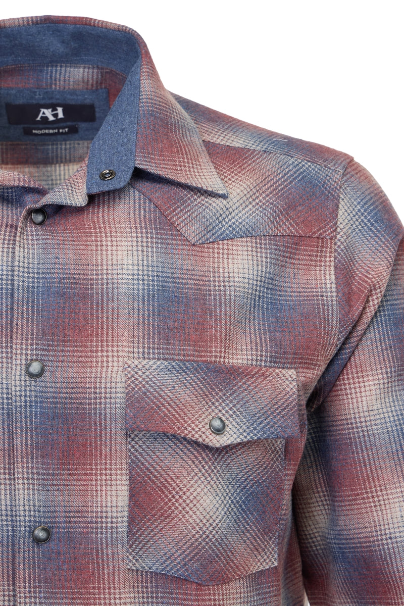 Wholesale,American Heritage, American Heritage Burgundy Plaid Flannel Shirt, Red, Medium-45-TagMLarge-48-TagLExtra Large-51-TagXL
