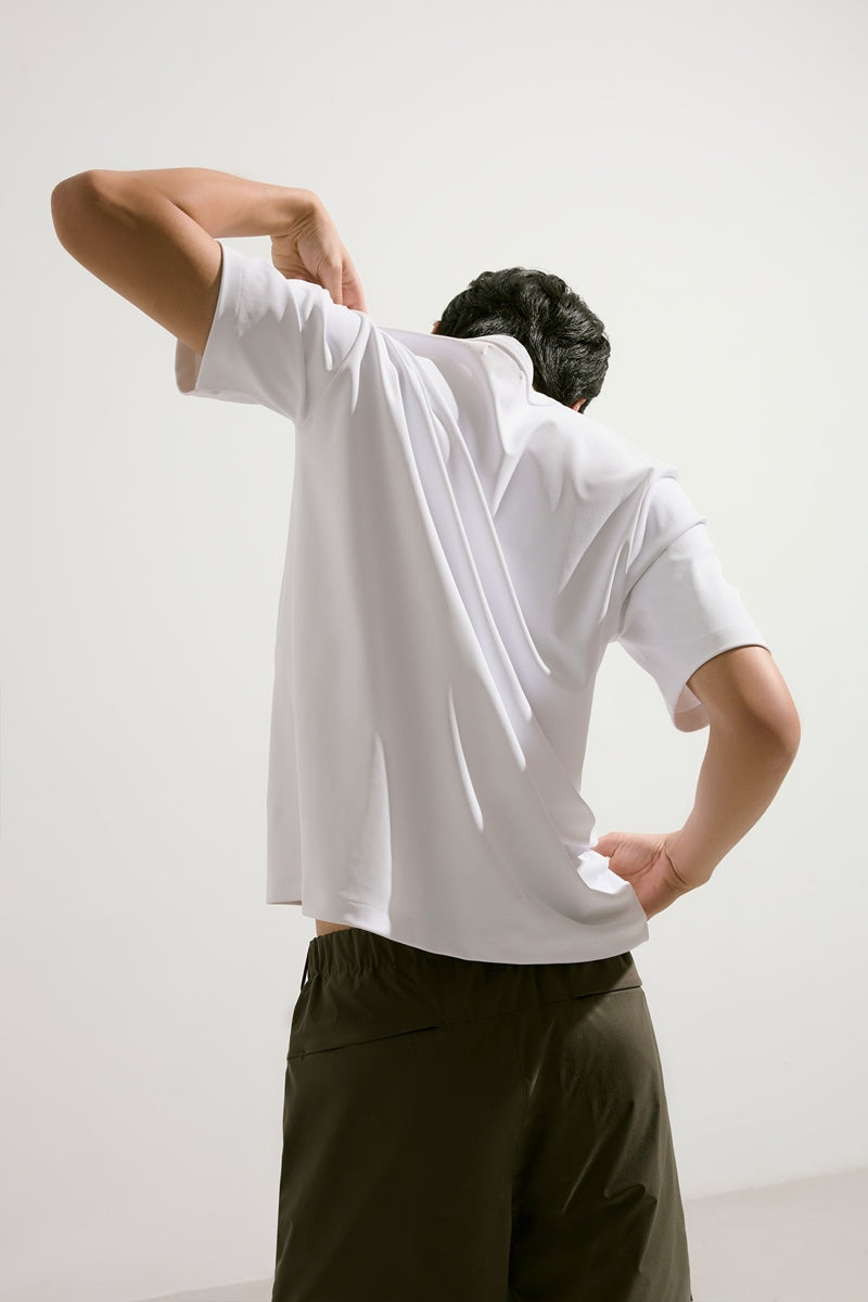 Direct From Brand,FYNE, FYNE Bright White Moisture Absorption T-Shirt, White, Small-40-TagS