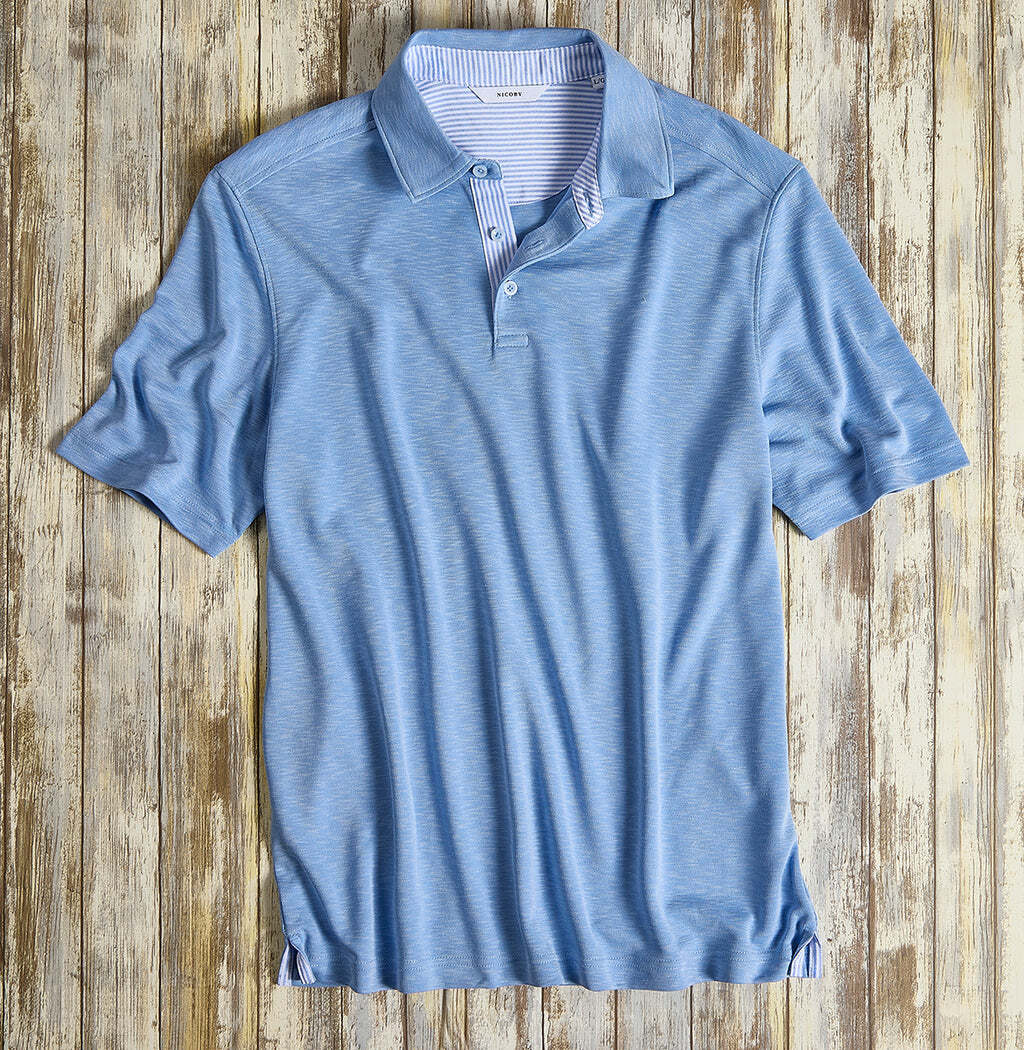 Wholesale,Nicoby Age of Wisdom, Nicoby Age of Wisdom Baby Blue Polynosic Slub Polo, Blue, Extra Large-48-TagXL