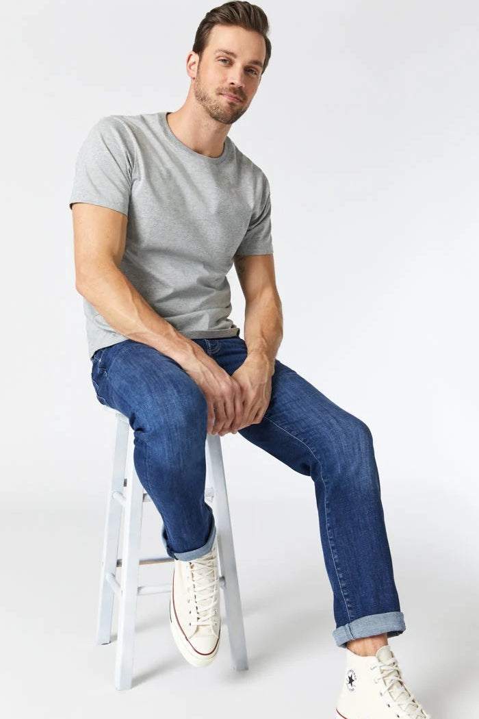 Wholesale,Mavi, Mavi Dark Used Brushed Feather Blue Zach Straight Leg Jeans, Blue, 34W-34L-Tag34