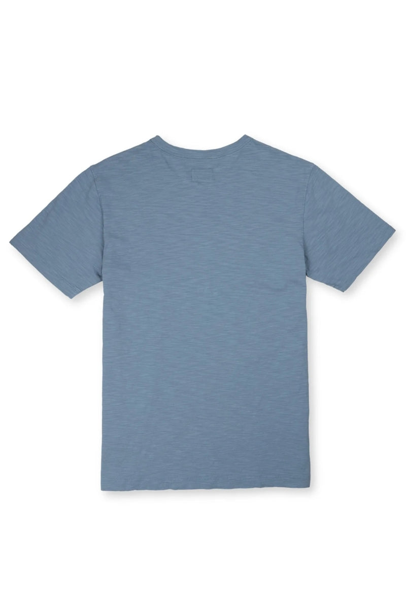 Wholesale,Baja Llama, Baja Llama Dusty Blue Sun Embroidered Slub Pima Tee, Blue, Medium-42-TagMLarge-45-TagLExtra Large-48-TagXLSmall-39-TagS