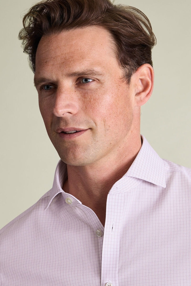 Wholesale,Charles Tyrwhitt, Charles Tyrwhitt Lilac Stretch Poplin Check Shirt, Purple, Small-40-Tag15Medium-44-Tag16Extra Large-48-Tag17