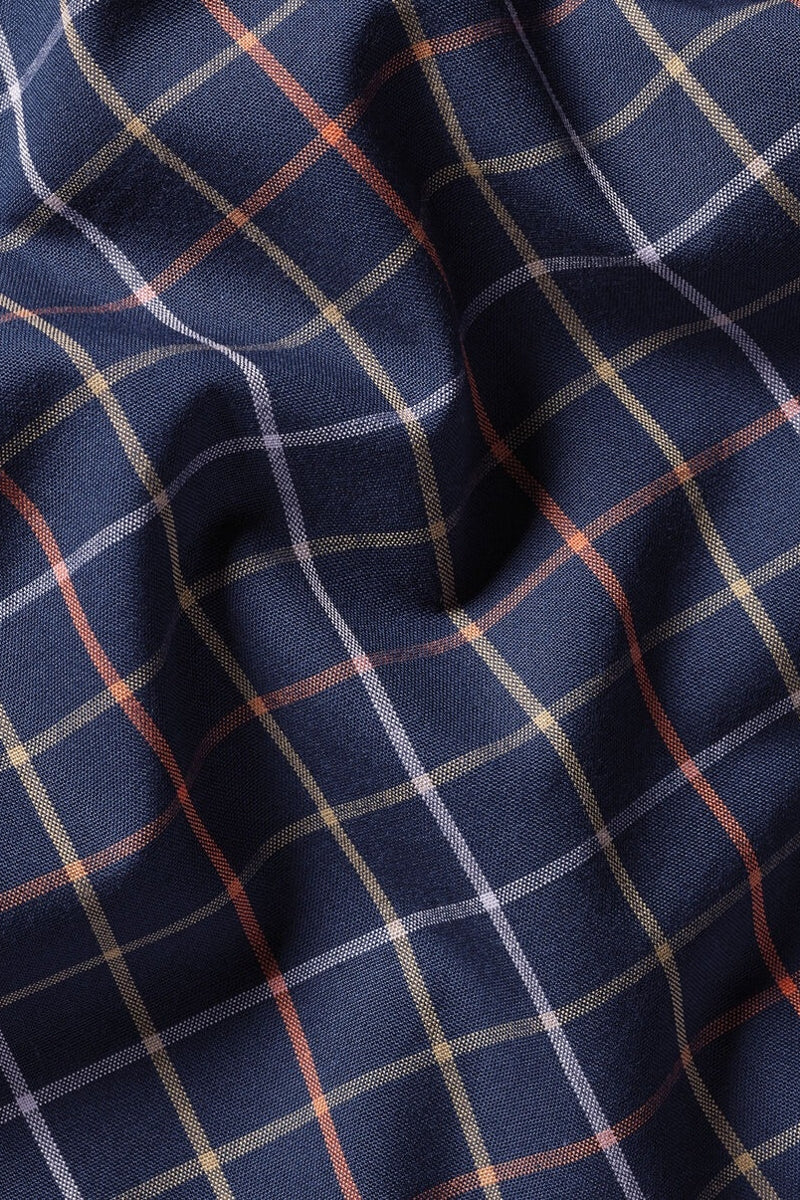 Wholesale,Charles Tyrwhitt, Charles Tyrwhitt Navy Multi Grid Poplin Check Stretch Shirt, Blue, Small-40-TagS