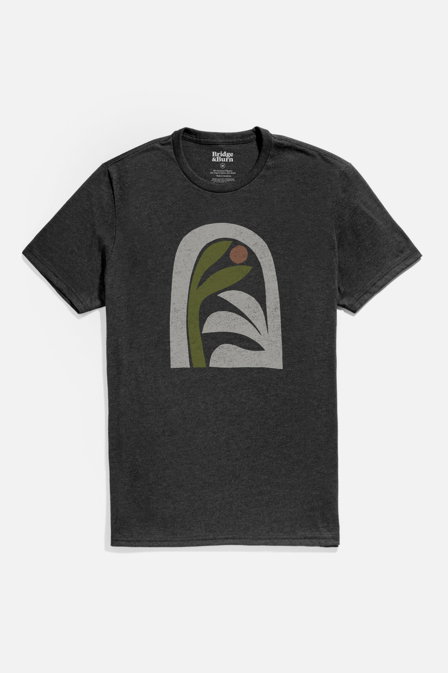 Faire,Bridge & Burn, Bridge & Burn Charcoal Arc Tree Print Graphic Tee, Grey, Medium-40-TagM