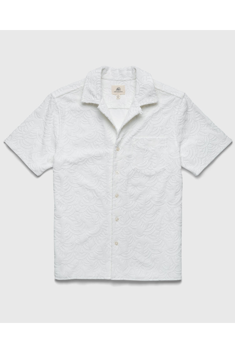 Wholesale,Surfside Supply, Surfside Supply Brilliant White Anchor Textured Knit Shirt, White, Large-44-TagL
