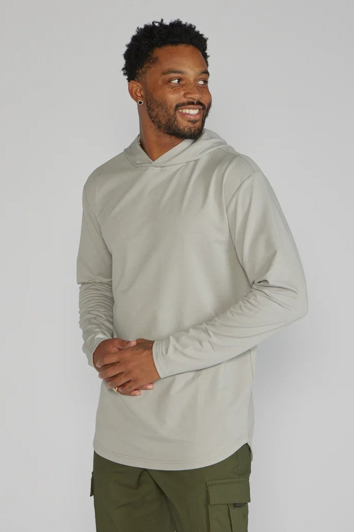 Wholesale,BYLT, BYLT Grey Drop-cut 4-way Stretch Hoodie, Grey, Large-43-TagL