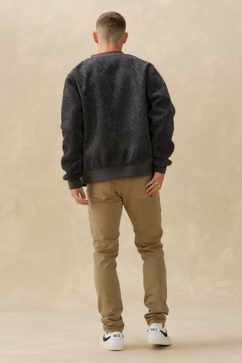 Wholesale,Kuwalla, Kuwalla Charcoal Plush Bomber Jacket, Grey, Small-44-TagSMedium-46-TagMLarge-48-TagLExtra Large-50-TagXLExtra Extra Large-54-TagXXL