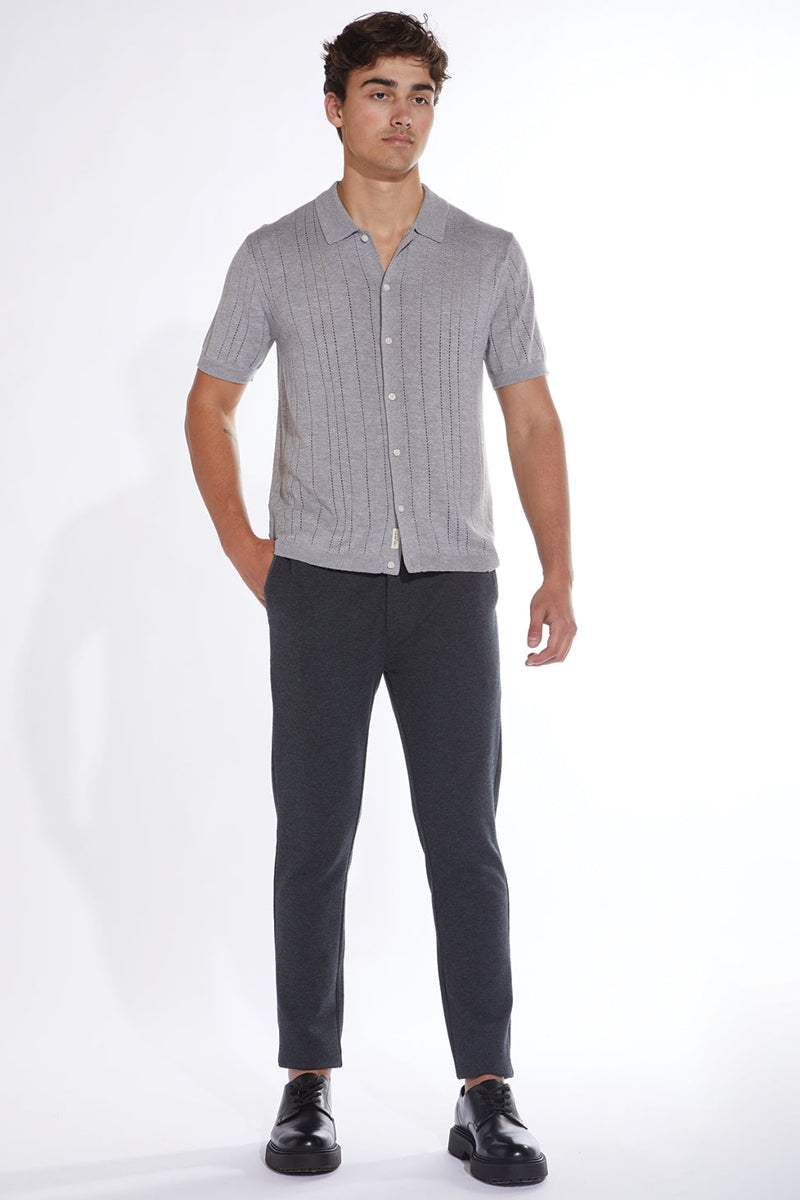 Wholesale,Civil Society, Civil Society Heather Grey Jersey Sweater Knit Shirt, Grey, Extra Large-46-TagXL