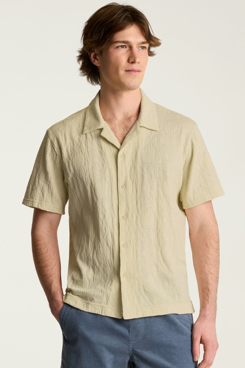 Wholesale,Bonobos, Bonobos Light Beige Floral Resort Jacquard Shirt, Cream, Medium-44-TagM