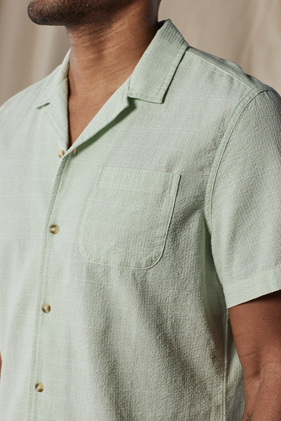 Wholesale,The Normal Brand, The Normal Brand Pastel Green Stripe Short Sleeve Button Up Shirt, Green, Large-46-TagLExtra Large-49-TagXLExtra Extra Large-54-TagXXLMedium-43-TagM