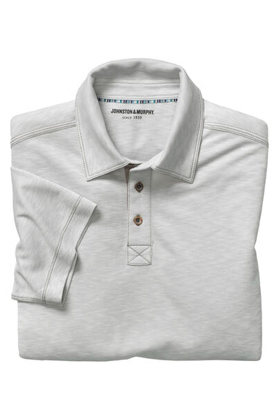 Wholesale,Johnston & Murphy, Johnston & Murphy Light Gray Vintage Slub Polo, Grey, Extra Extra Large-54-TagXXL