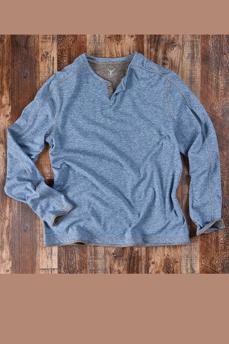 Wholesale,Nicoby Age of Wisdom, Nicoby Age of Wisdom Blue Key Hole Henley, Blue, Medium-43-TagM