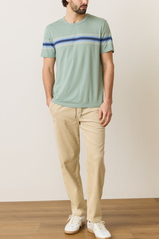 Wholesale,Marine Layer, Marine Layer Iceberg Green Stripe Crewneck Tee, Green, Extra Extra Large-51-TagXXL