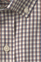 Johnston & Murphy Brown Outlined Grid Four-way Stretch Shirt