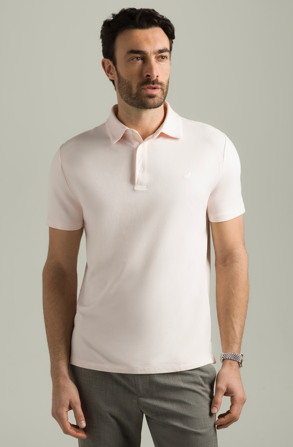 Brand Partner,HyperNatural, HyperNatural Light Pink Premium Bio-performance El Capitán Classic Fit Micro-Pique Polo with Hyper-Cool Jade, Pink, Extra Large-50-TagXL
