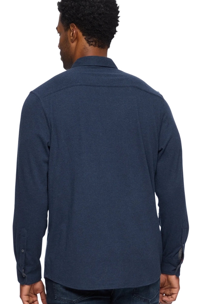 Wholesale,Flag & Anthem, Flag & Anthem Navy Twill Knit Flannel Shirt, Blue, Extra Extra Large-52-TagXL