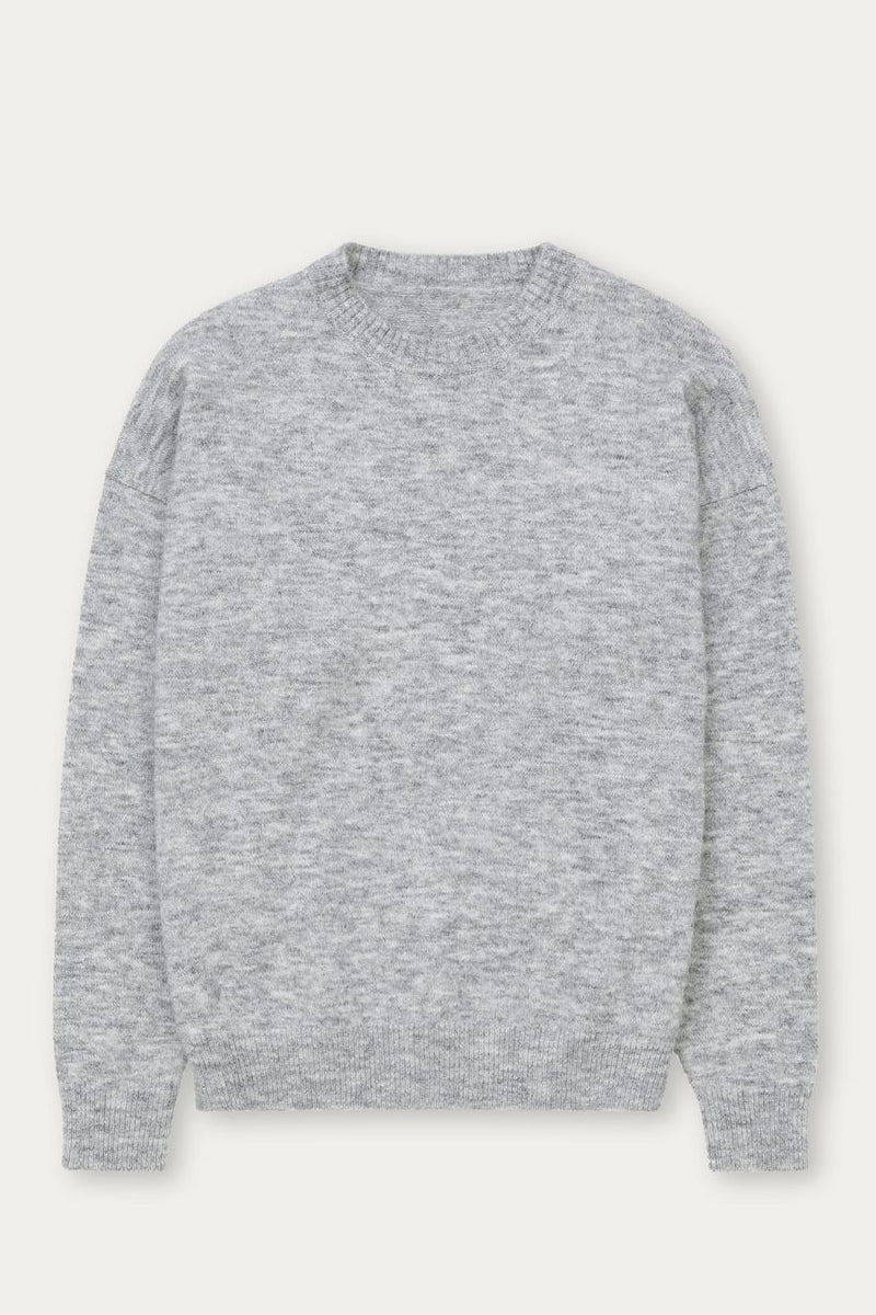 Wholesale,Kuwalla, Kuwalla Light Grey Brushed Knit Crewneck Sweater, Grey, Medium-46-TagM