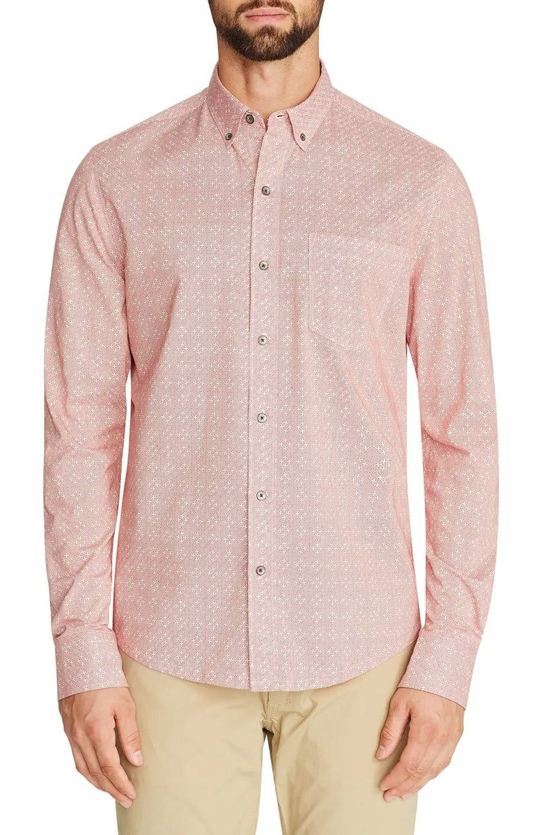 Faire,W.R.K, W.R.K Salmon Pink Geo Maze Reworked Shirt, Pink, Extra Large-47-TagXL