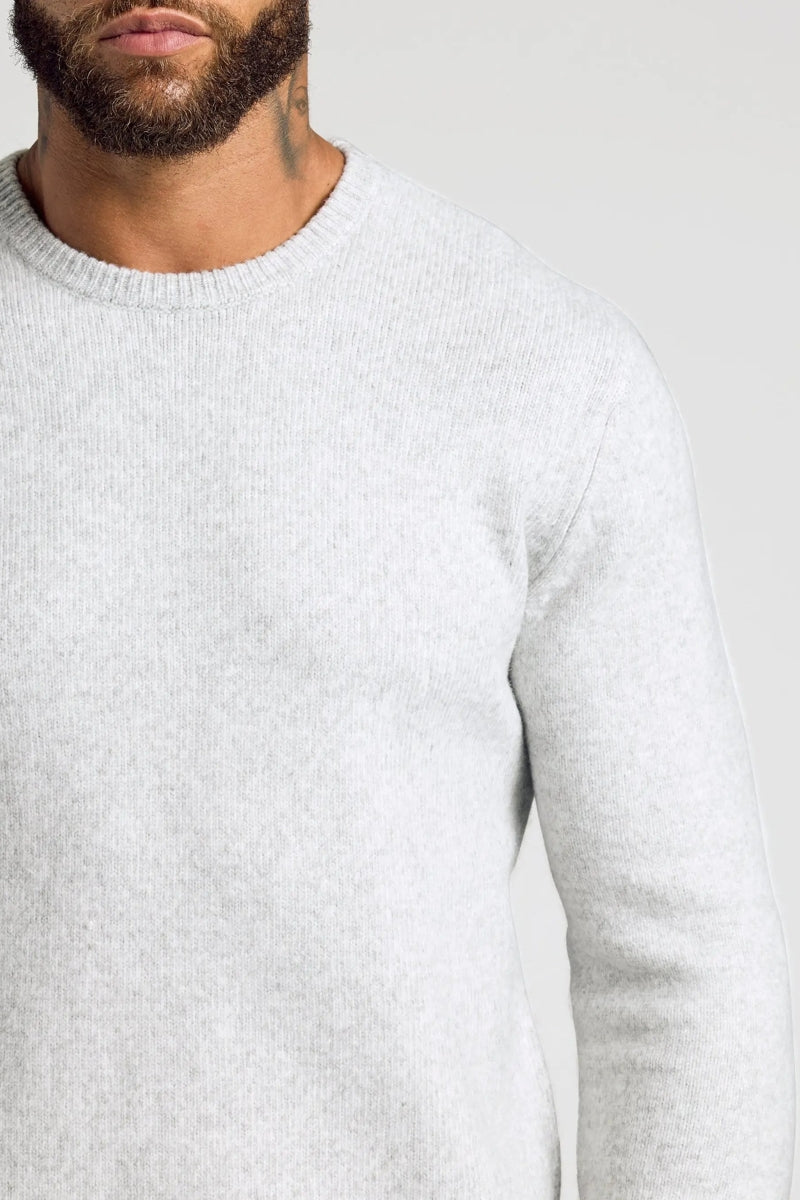 Faire,True Classic, True Classic Light Heather Grey Marled Sweater, Grey, Medium-42-TagM