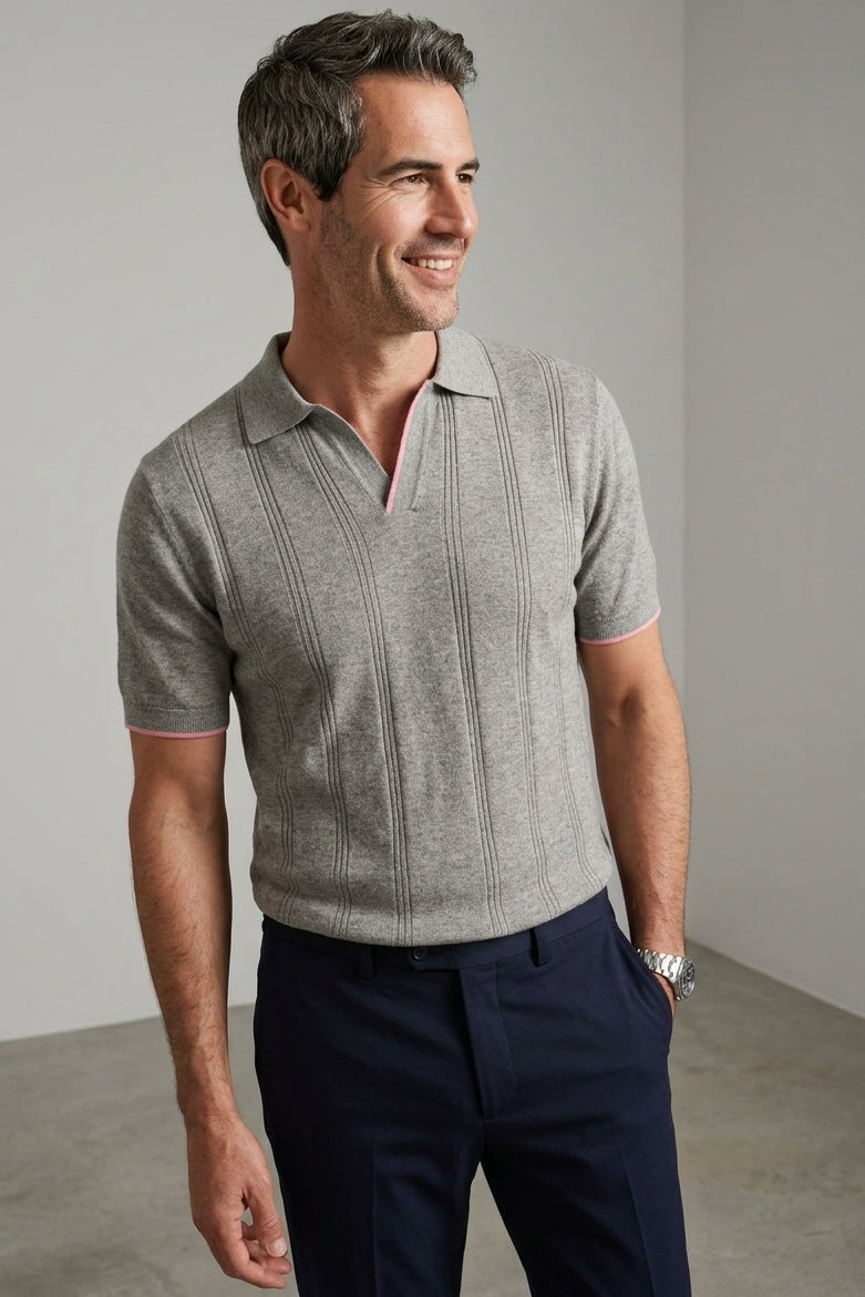 Direct From Brand,R2 Amsterdam, R2 Amsterdam Dark Green Knit Textured Polo, Green, Medium-40-TagMLarge-42-TagLExtra Large-44-TagXLExtra Extra Large-46-TagXXLExtra Extra Extra Large-49-Tag3XL