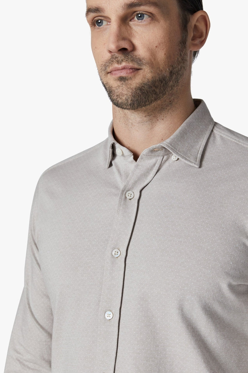 Wholesale,34 Heritage, 34 Heritage Taupe Star Print Jacquard Shirt, Tan, Small-42-TagS