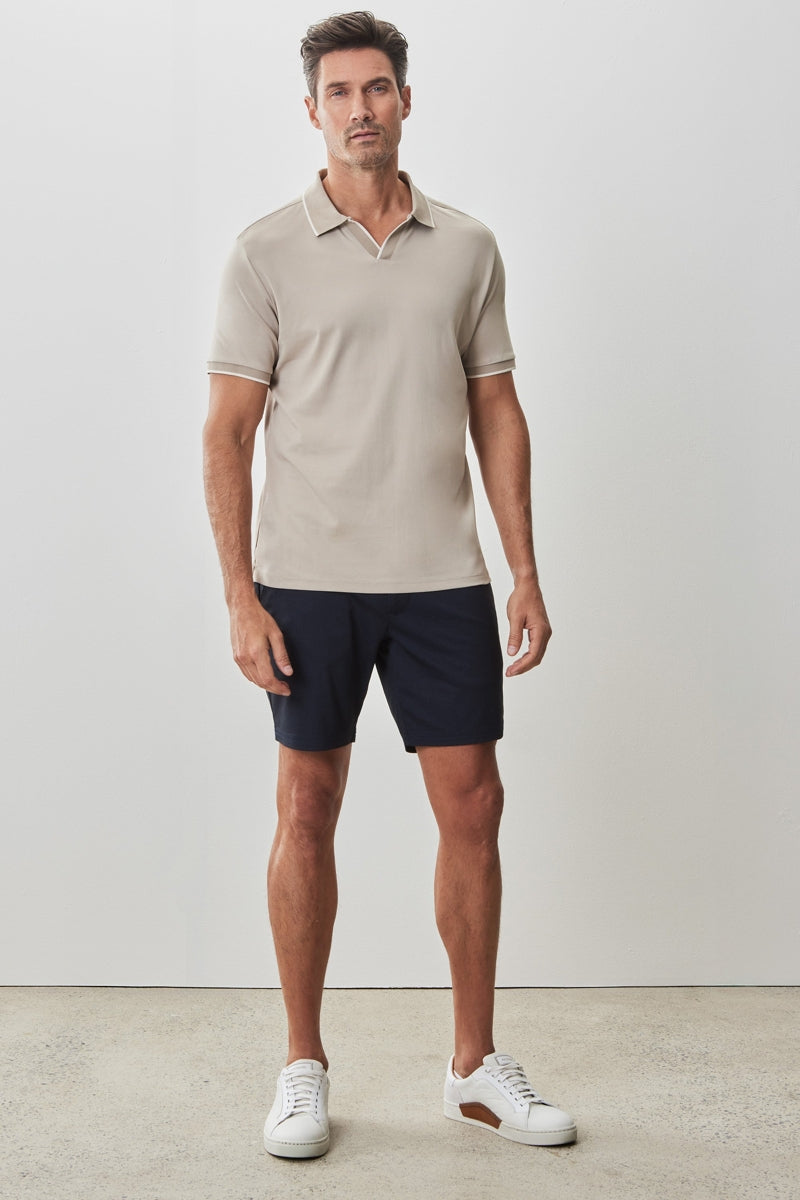 Wholesale,Robert Barakett, Robert Barakett Tan Birdeye Knit Open Collar Polo, Tan, Small-40-TagS