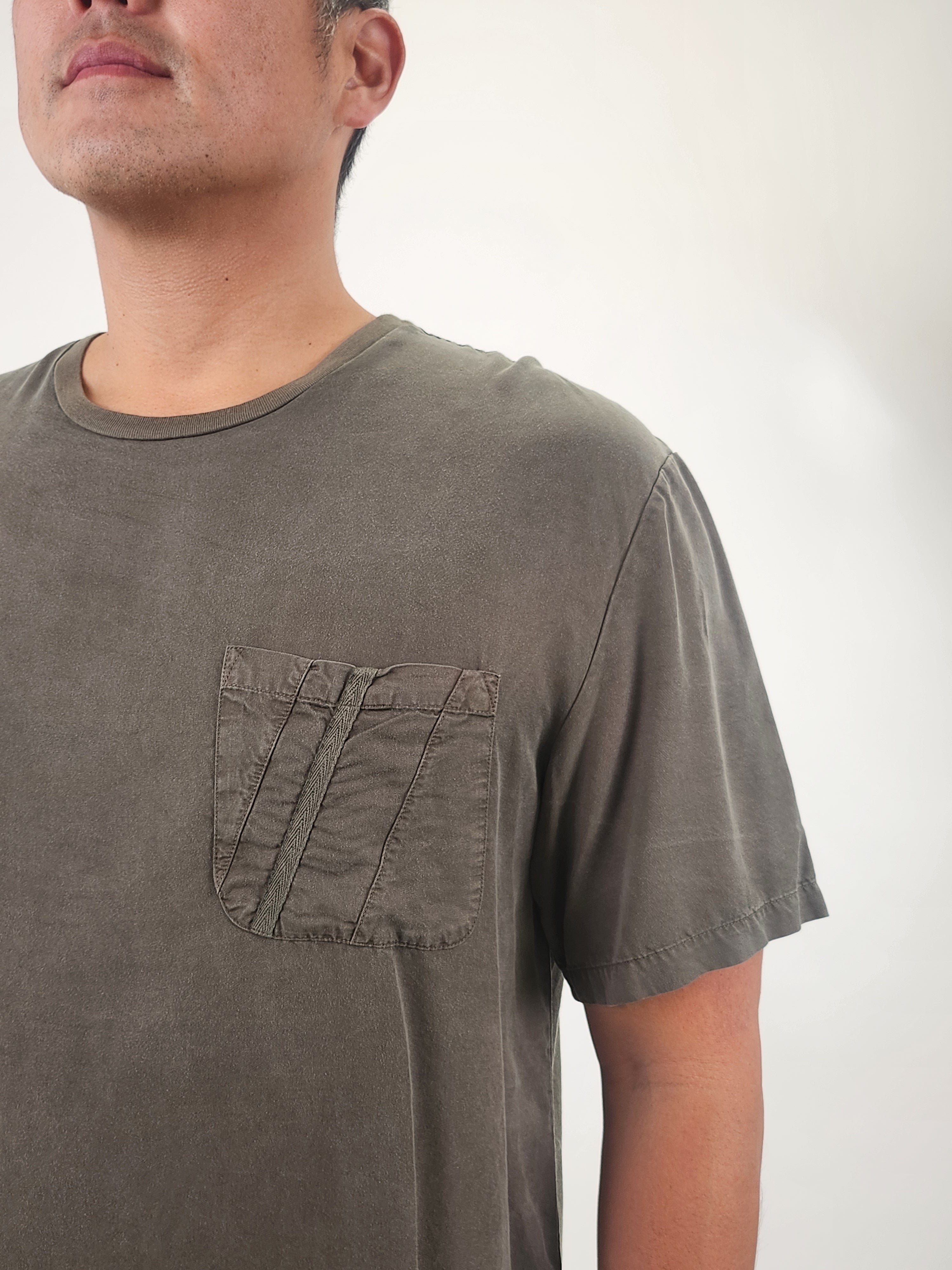 Wholesale,Reesedeluca, Reese De Luca Olive T-Shirt with Chest Pocket, Green, Medium-44-TagM