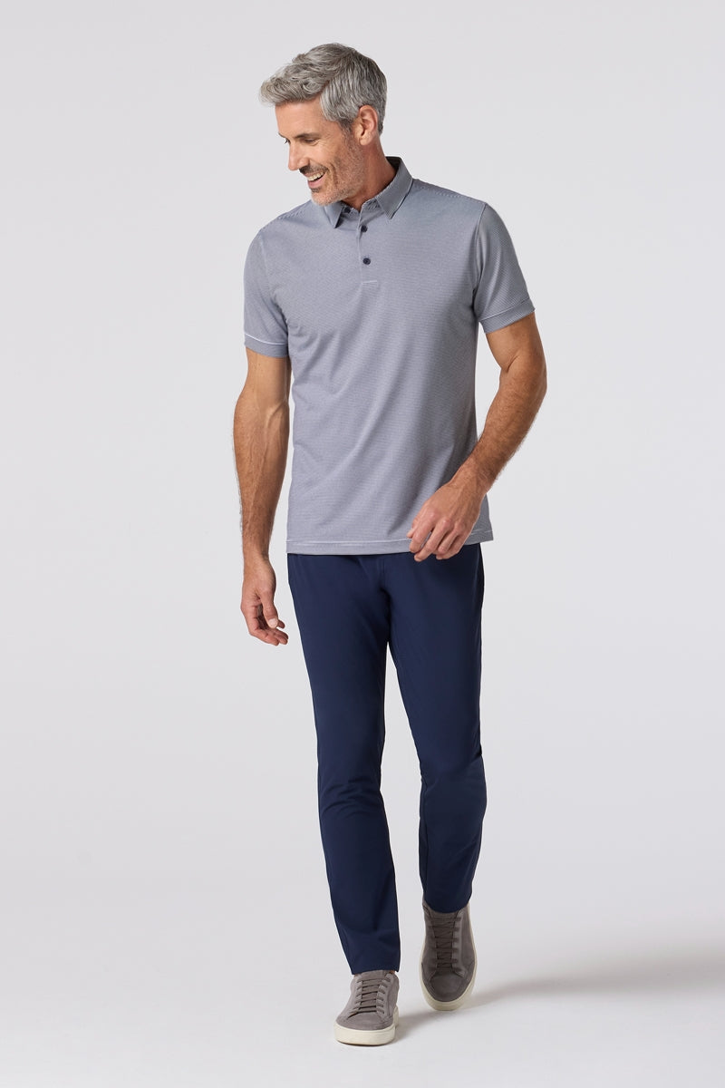 Wholesale,Mizzen + Main, Mizzen + Main Navy/White Stripe Knit Trim Fit Polo, Blue, Extra Large-48-TagXL
