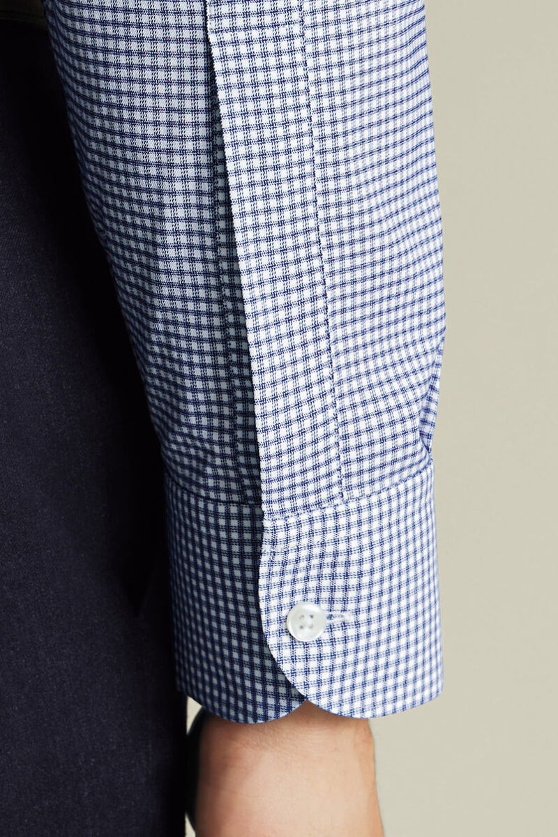 Wholesale,Charles Tyrwhitt, Charles Tyrwhitt Indigo Performance Twill Check Shirt, Blue, Small-40-Tag15