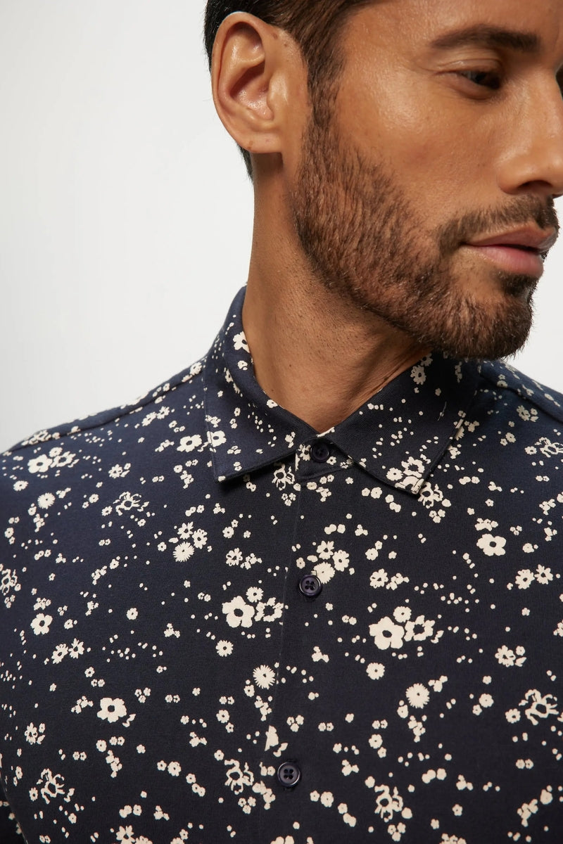 Faire,Julian & Mark, Julian & Mark Navy Floral Knit Shirt, Blue, Large-45-TagLExtra Extra Large-53-TagXXLMedium-43-TagMExtra Large-48-TagXL