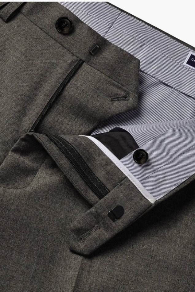 Wholesale,Charles Tyrwhitt, Charles Tyrwhitt Grey Twill Wool Stretch Slim Fit Pants, Grey, 35W-34L-Tag36