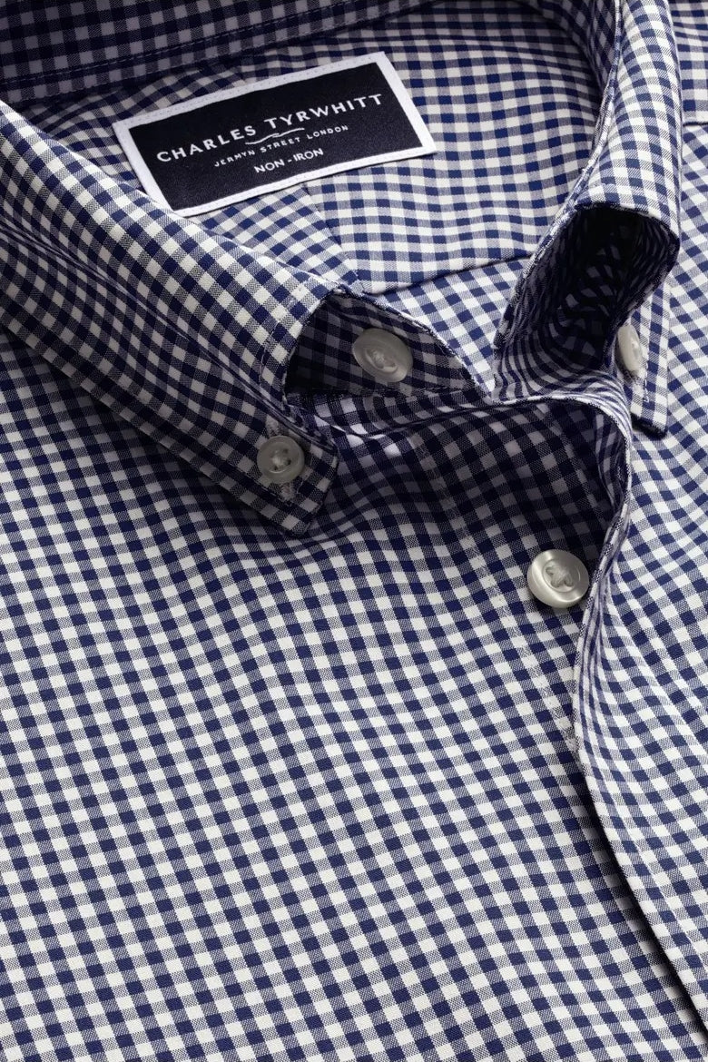 Wholesale,Charles Tyrwhitt, Charles Tyrwhitt Royal Blue Stretch Check Shirt, Blue, Small-40-TagS