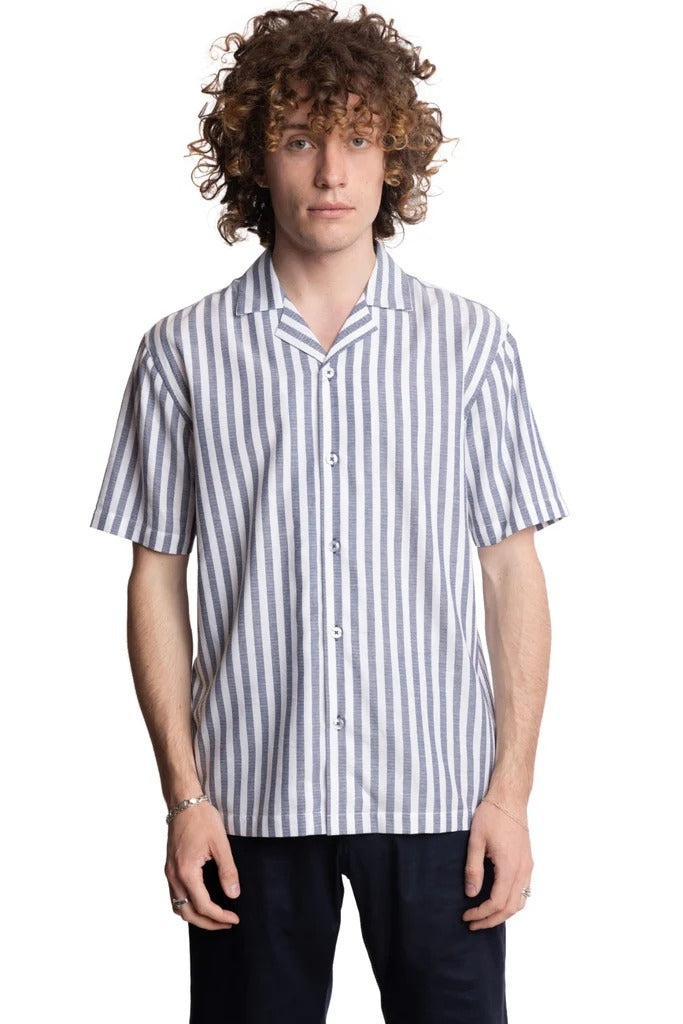 Wholesale,Paisley & Gray, Paisley & Gray Navy/White Herringbone Stripe Shirt, Blue, Extra Large-48-TagXL