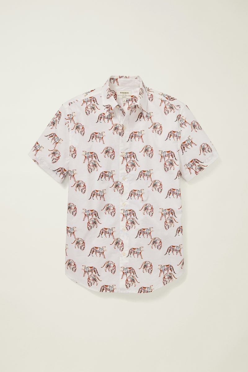 Wholesale,Bonobos, Bonobos White Cheetah Print Stretch Shirt, White, Medium-43-TagMLarge-46-TagLExtra Large-49-TagXLExtra Extra Large-52-TagXXLSmall-40-TagS