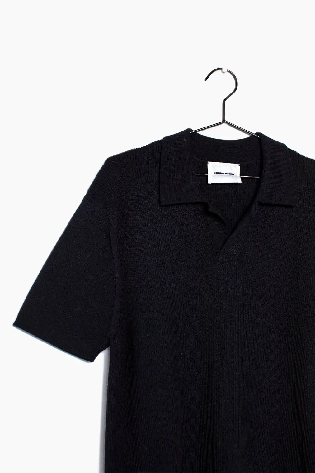 Faire,Common Market, Common Market Black Relaxed Fit Short Sleeve Polo, Black, Extra Extra Large-48-TagXXLExtra Large-47-TagXLMedium-40-TagMLarge-42-TagLLarge-44-TagXLSmall-39-TagS
