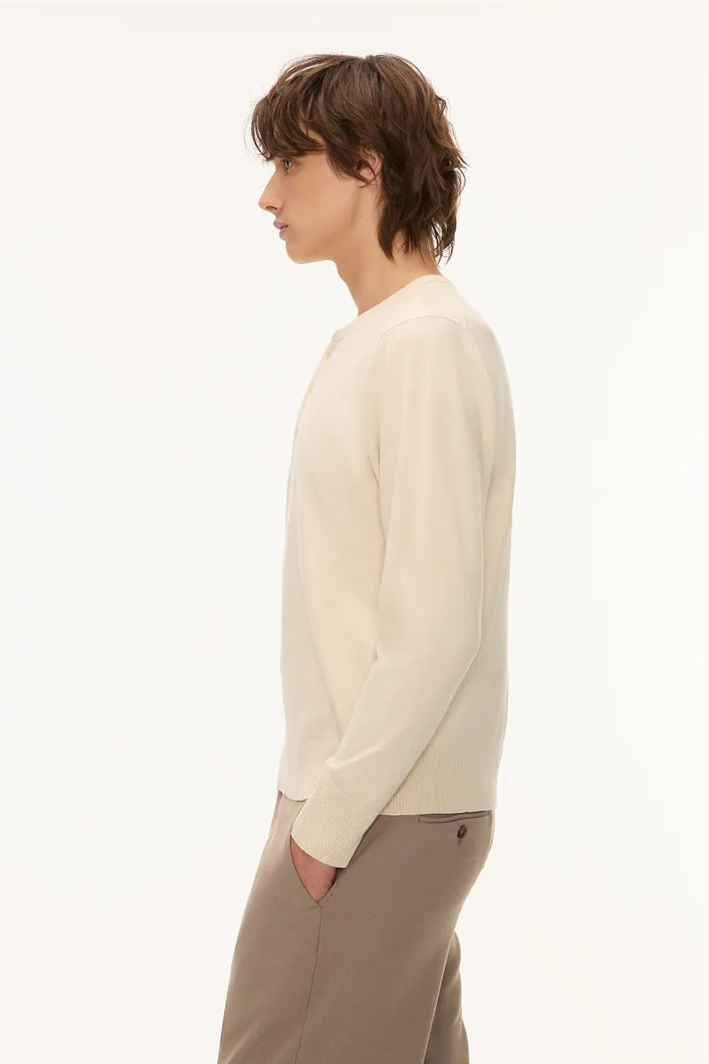 Direct From Brand,FYNE, FYNE Cream Knit Henley, Cream, Medium-41-TagM